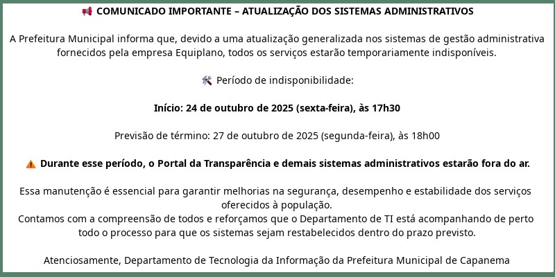 Sistemas administrativos em manutenção